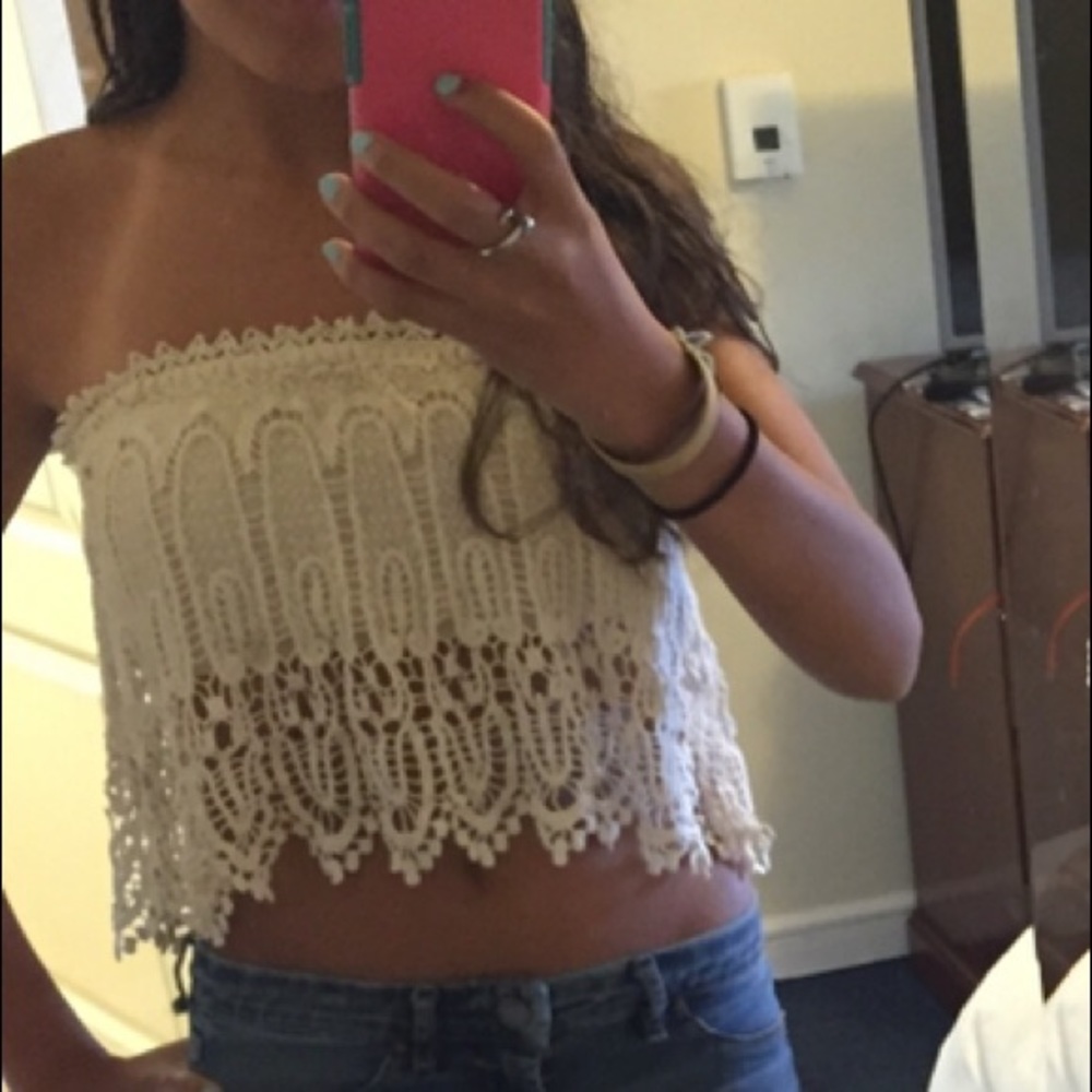 Beachy crochet bandeau crop top (EXTRA small)